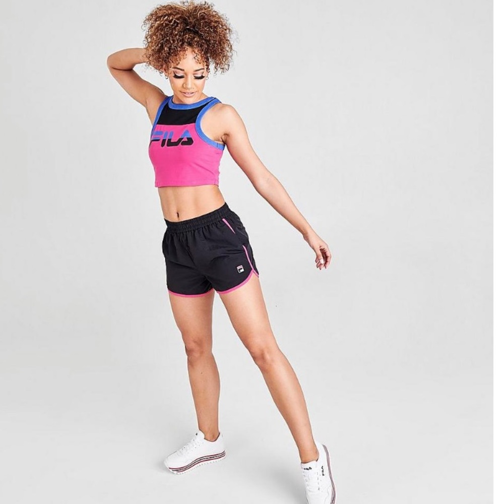 Fila Set Crop Razor Tank Shorts Workout Fitness XL